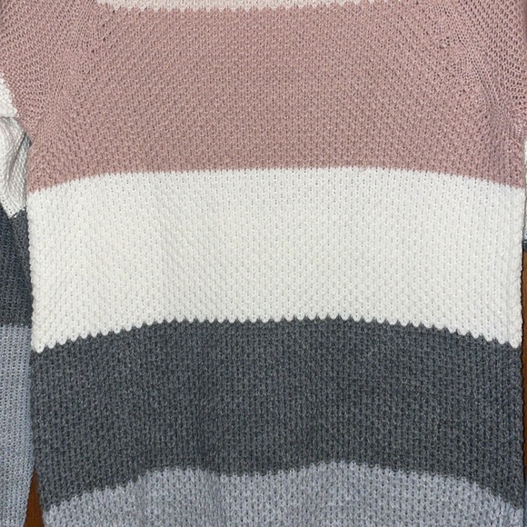 •CLOUD CHASER•COLORBLOCK STRIPE RIBBED CREWNECK KNIT SWEATER SIZE MEDIUM - Picture 8 of 10